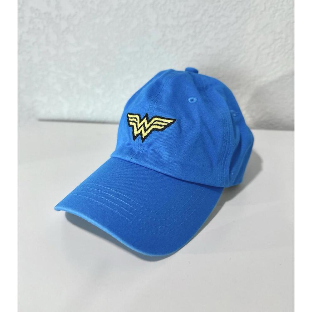 Six Flags Womens Wonder Woman Baseball Cap Blue Adjustable Buckle DC Comics